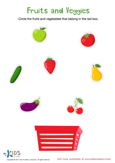 Classifying Fruits And Veggies By Color Sorting Worksheet Printable