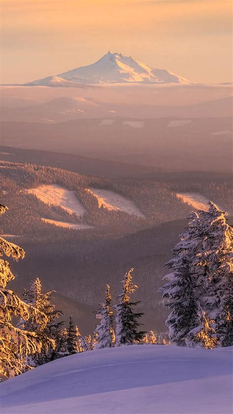 Distant Mountain Winter Ski Slope Iphone 6 Plus Hd Wallpaper Iphone