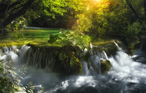Download Wallpaper Plitvice Lakes National Park Croatia Waterfall