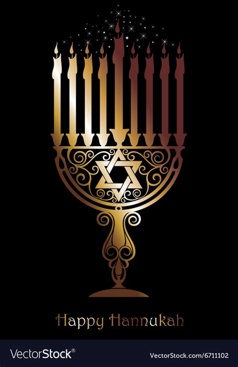 Hanukkah Logo Symbol Royalty Free Vector Image