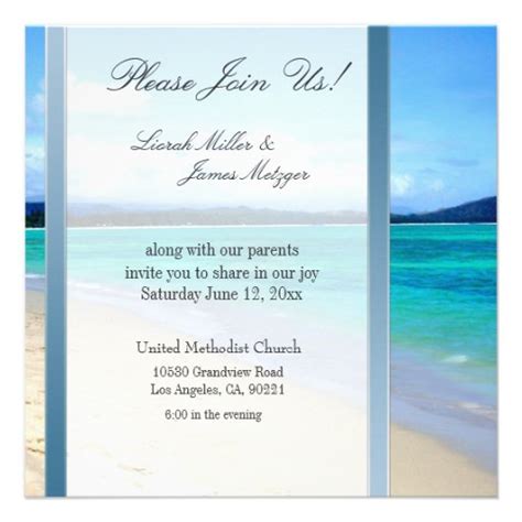 Diy Destination Beach Wedding Invitation Template 13 Cm X