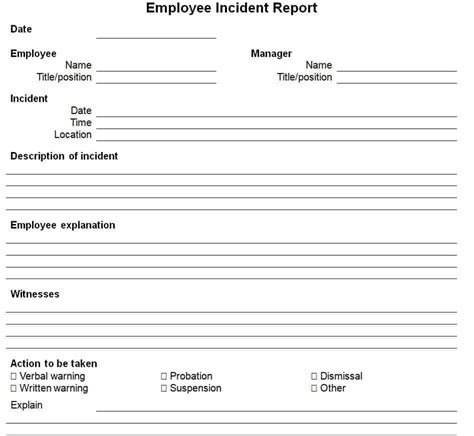 15 Useful Employee Incident Report Templates Writing Word Excel Format
