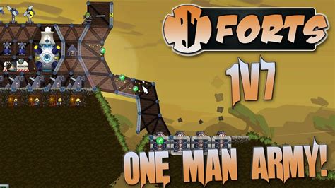 Forts Multiplayer 1v7 Gameplay One Man Stands Against Many Youtube