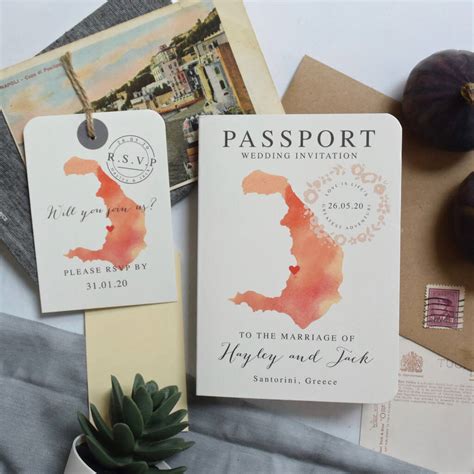 Passport Wedding Invitation Hayley By Paper And Inc