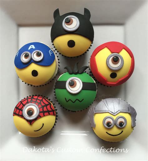 Superhero Minion Cupcakes Fondant Toppers Minionsuperherocupcakes