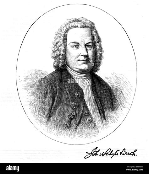 Portrait Of Johann Sebastian Bach 19th Century Illustration With