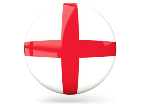 Glossy Round Icon Illustration Of Flag Of England