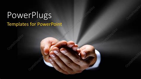 Powerpoint Template A Pair Of Hands With Greyish Background 15576