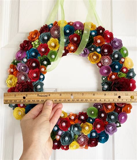Handmade Paper Flower Wreath With Multi Colored Rolled Etsy