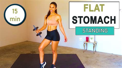 15 Min Standing Abs Workout To Get Ripped Abs Abs Workout With Dumbbells Standing Youtube