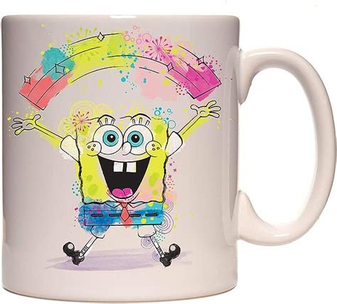 Spongebob Squarepants Happy Art Ceramic Coffee Mug 11 Oz
