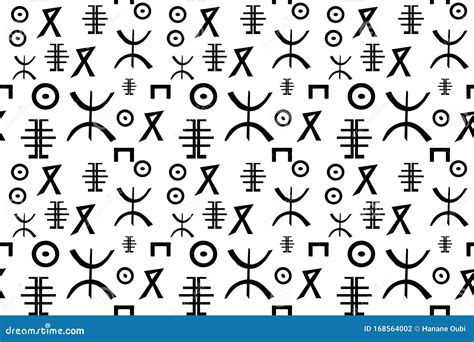 Seamless Berber Alphabet Pattern Signs Elements Vector Illustration