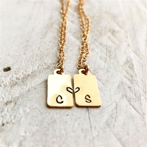 Personalized Friendship Necklace Set Best Friend Necklace For Etsy