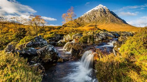 Download Wallpaper Autumn River Mountain Stream Morning Scotland