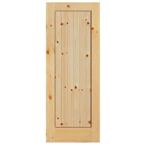 Masonite 30 In X 84 In Knotty Pine 1 Panel Shaker V Groove Solid Wood