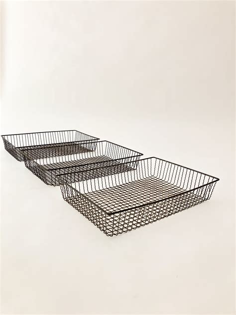 1 Of 3 Large Industrial Metal Wire Baskets Etsy Australia