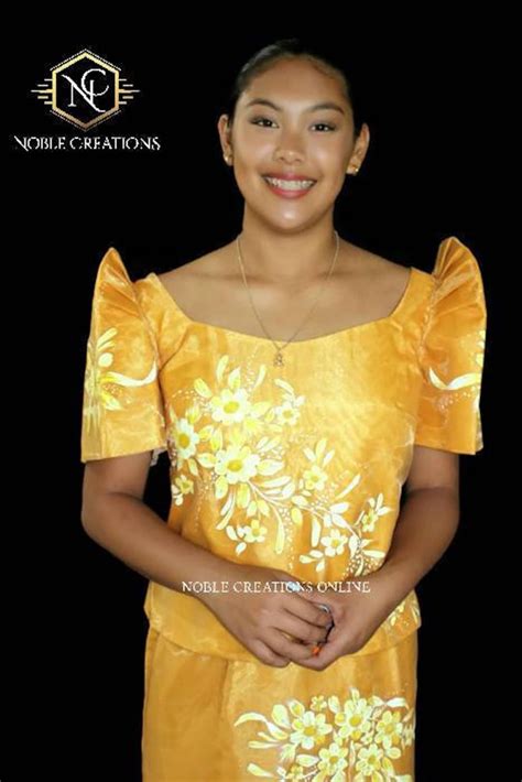 Filipiniana Dress Handpainted Mestiza Gown Philippine National Etsy