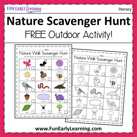 Nature Walk Scavenger Hunt Activity Spring And Summer Activity
