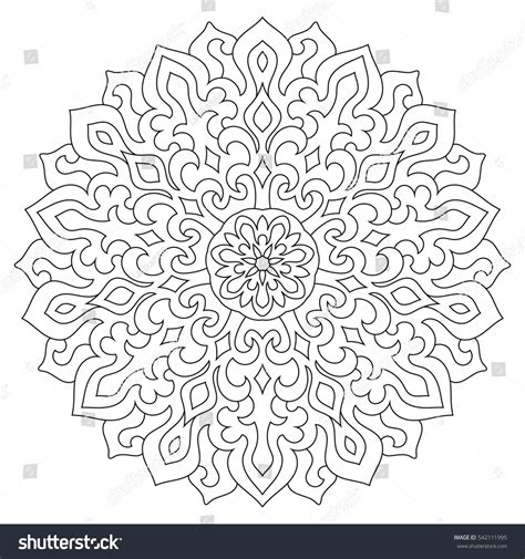 Download Circular Geometric Ornament Round Outline Mandala Stock Vector 542111995 - Shutterstock