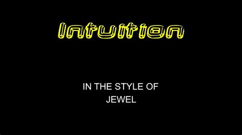 Jewel Intuition Karaoke With Backing Vocals Youtube