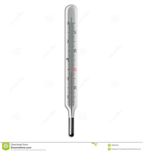 Mercury Thermometer Raster 1 1 Stock Illustration Illustration Of