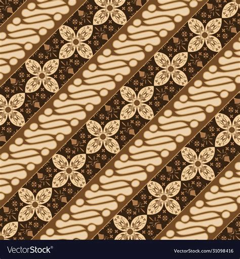 Beauty Flower Pattern On Indonesian Batik Vector Image On Vectorstock Batik Art Flower