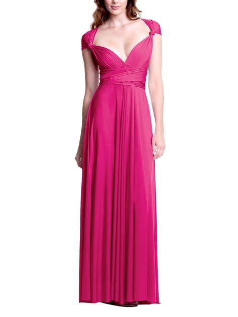 Fuchsia Pink Convertiblemulti Way Maxi Dress Sis Bridal And Fashion