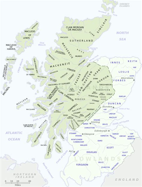 Reiseführer über schottland und die besten orte in diesem land. Landkarte Schottland (Karte Schottische Clans) : Weltkarte ...