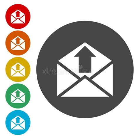 Email Web Flat Design Circle Iconmail Icon Envelope Symbol Message