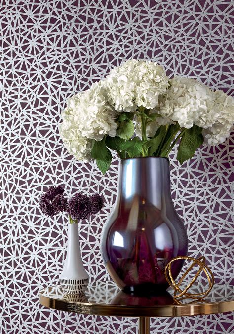 Aedan From Modern Resource 2 Collection Plum Wallpaper Thibaut