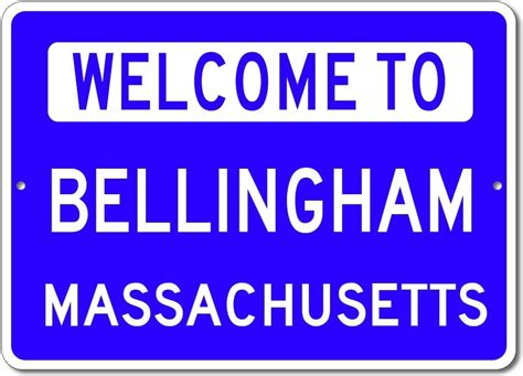 Welcome To Bellingham Massachusetts City State Custom Rectangular