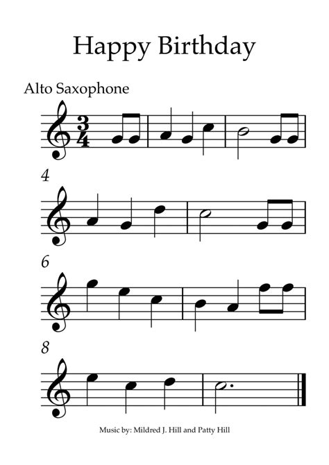 Happy Birthday Alto Saxophone Arr Juan Arce Sheet Music Juan Arce Alto Sax Solo