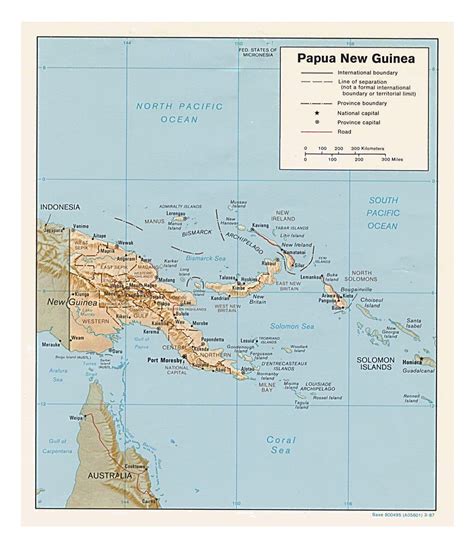Detailed Political And Administrative Map Of Papua New Guinea With