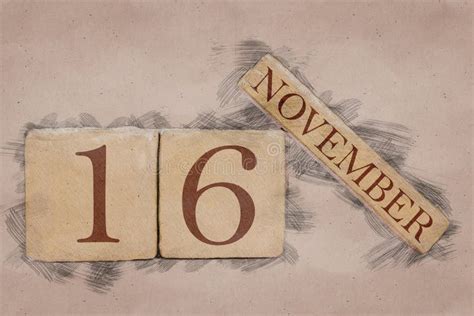November 16th Day 16 Of Month Calendar In Handmade Sketch Style