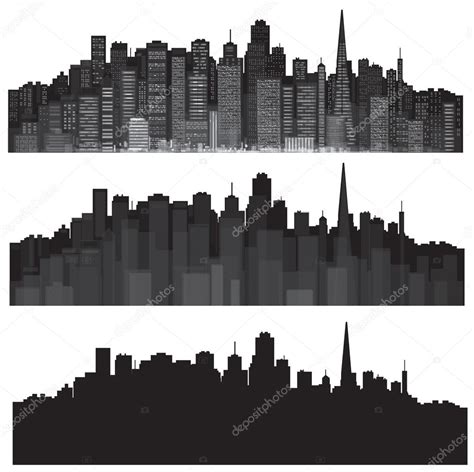 Vector Cities Silhouettes Stock Vector Image By ©rvika 46593447