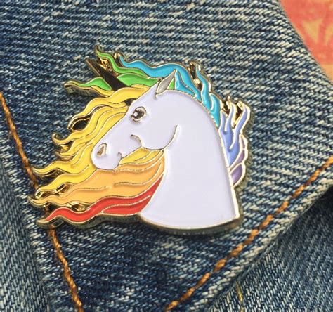 Unicorn Rainbow Pin Soft Enamel Pin Jewelry Art T Etsy Soft