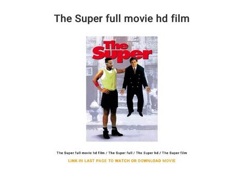 The Super Full Movie Hd Film
