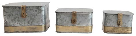 Creative Co Op Creative Co Op Decorative Galvanized Metal Boxes With