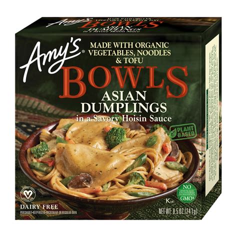 Amys Kitchen Frozen Bowls Asian Dumplings In A Savory Hoisin Sauce