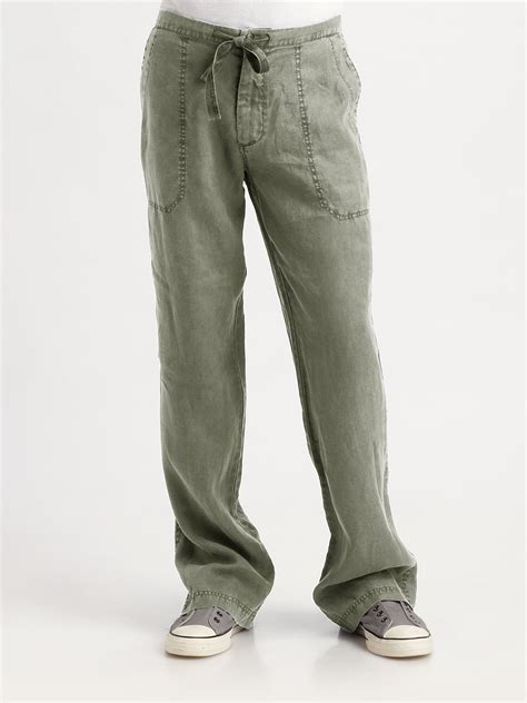 Lyst American Essentials Linen Drawstring Pants In Green For Men