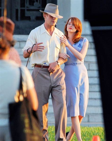 The Gangster Squad Emma Stone And Ryan Gosling Set Photos