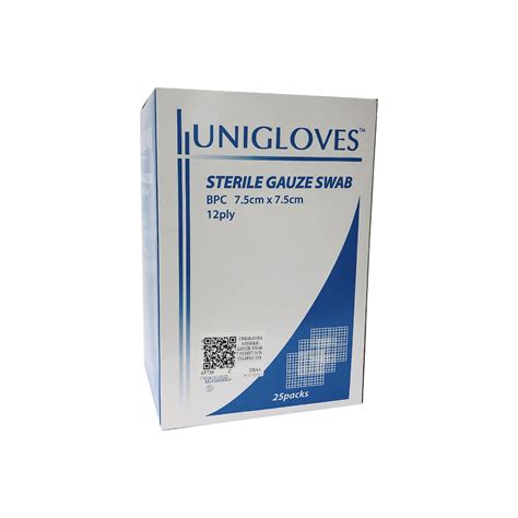 Unigloves Sterile Gauze Swab 75cmx75cm 5x12ply 25s Alpro Pharmacy