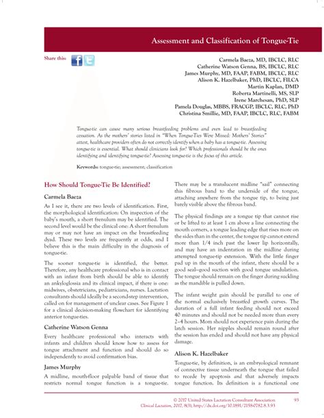 The role and use of mother tongue (l1) in language teaching has been variously described and researched. (PDF) Assessment and Classification of Tongue-Tie