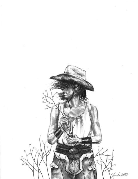 The Iron Cowgirl Drawing By J Ferwerda