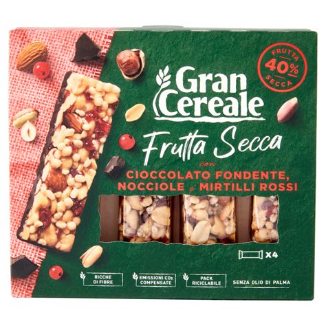 Gran Cereale Barrette Di Cereali Frutta Secca Cioccolato Fondente E