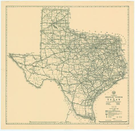 Vintage Map Of Texas 1933 Photograph By Georgia Fowler Pixels