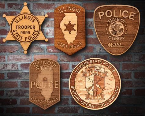 Personalized Wooden Illinois State Police Badge Or Patch Etsy