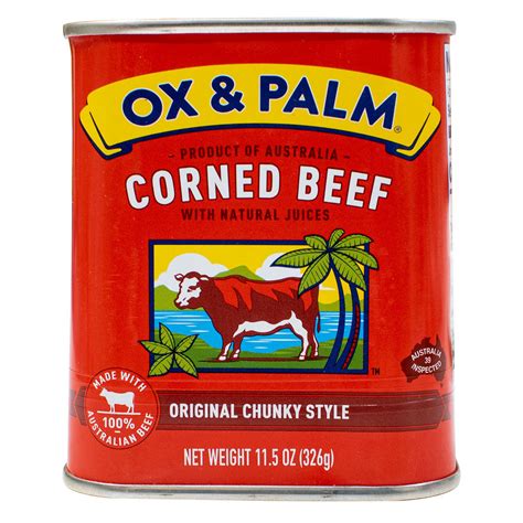 Ox & Palm Corned Beef Original Chunky Style in Tapered Can 11.5oz (Pac