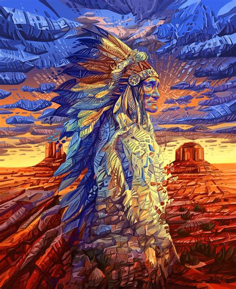 Geronimo Decorative Portrait By Bekim M Native American Paintings
