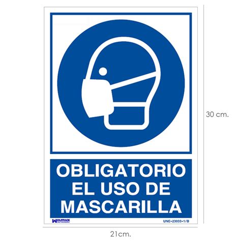🥇 Distribuidor Cartel Obligatorio Uso Mascarilla 30x21 Cm Mayorista